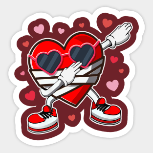 Valentines Day Dabbing Heart Sticker